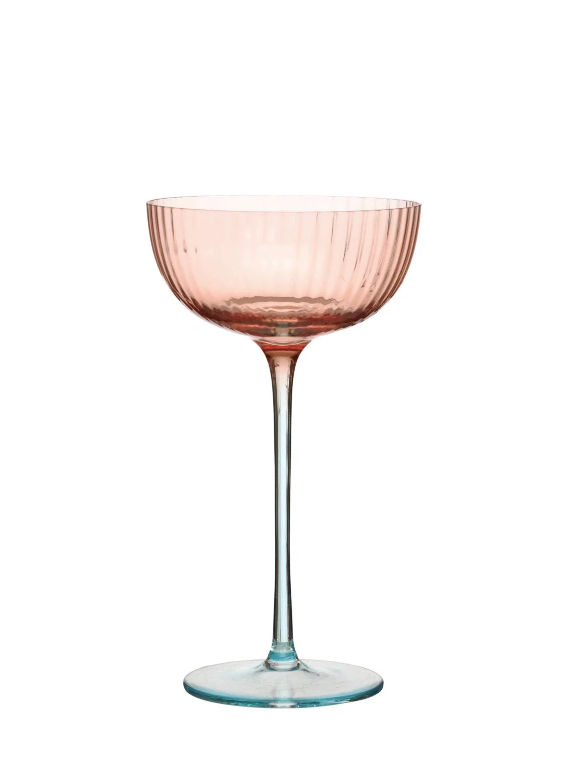 Two Tone Stemmed Fluted Coupe Glass