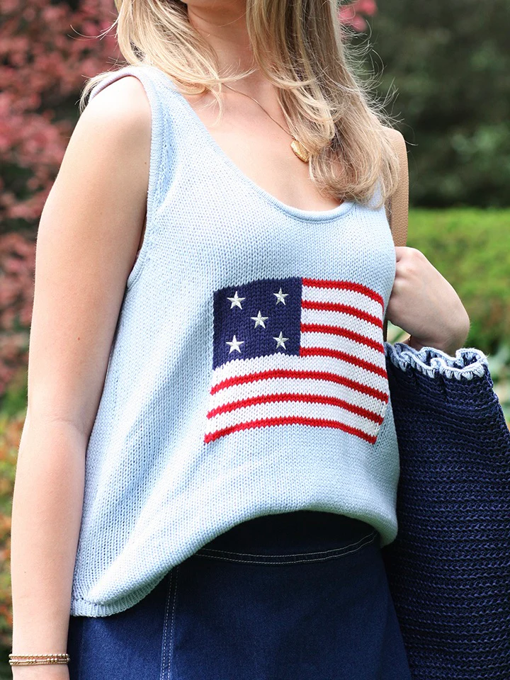 American Flag Graphic Sweater Tank - Image 3