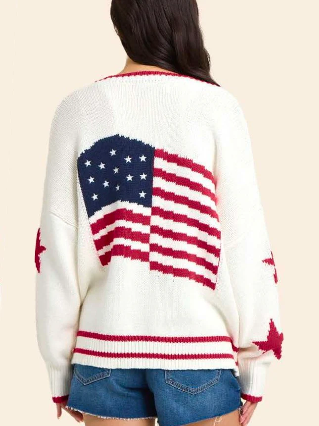 American Flag Knit Cardigan - Image 3