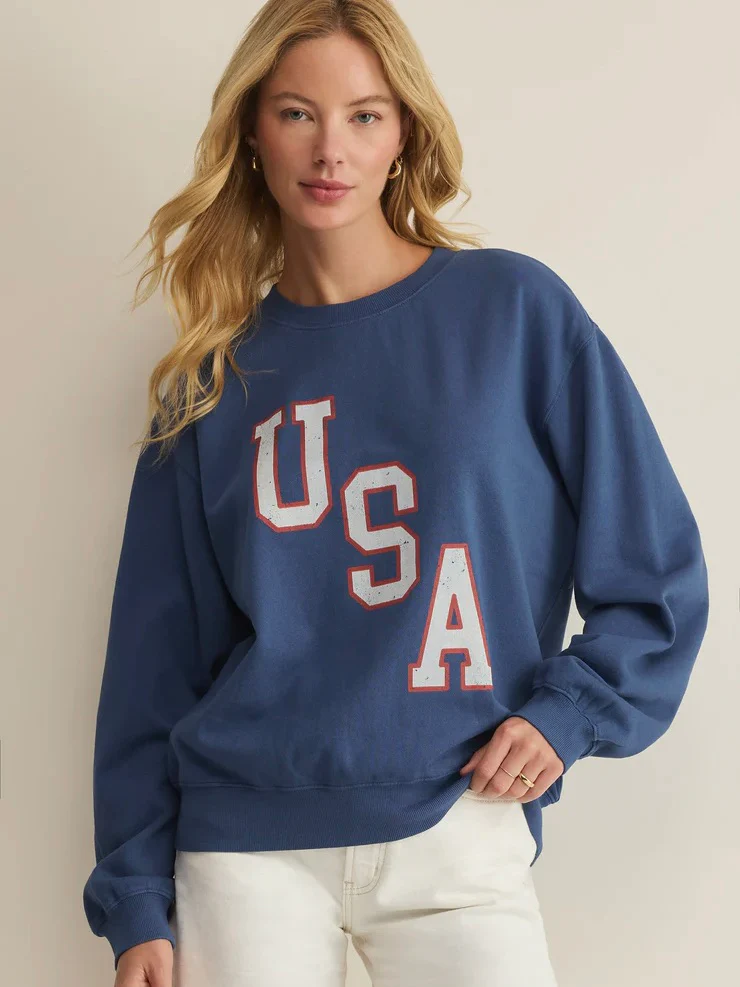 Z Supply Americana Boyfriend Sweatshirt