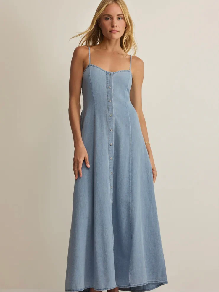 Z Supply Angel Eyes Twill Midi Dress