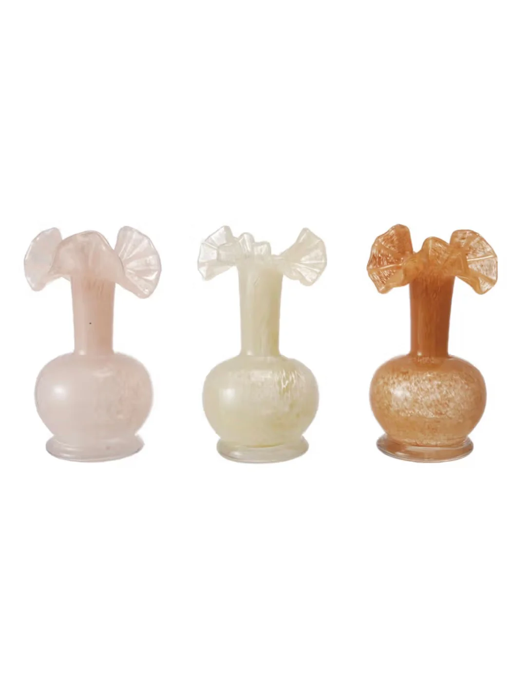 Art Glass Vase with Ruffles