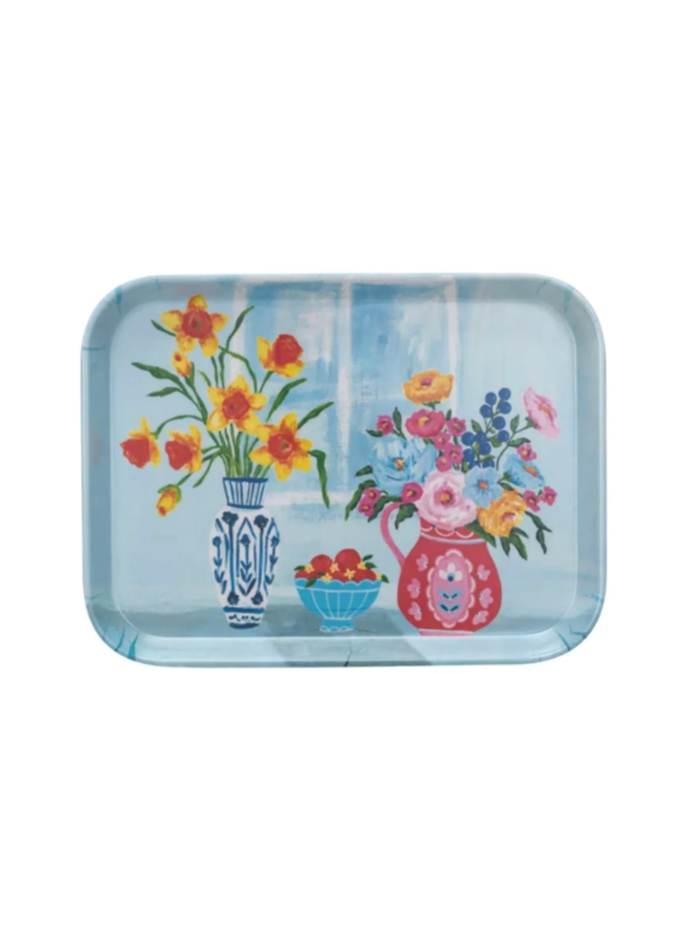Bamboo Tray - Flowers in Vase - Image 3