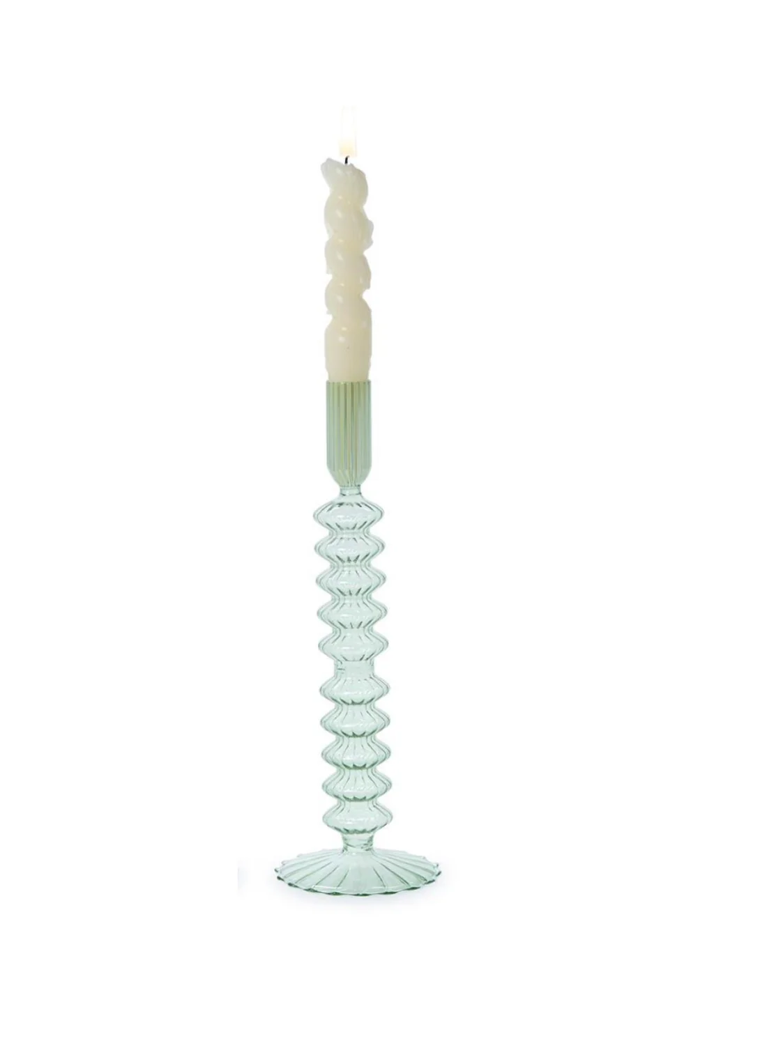 Blue Glass Candleholders - Image 4