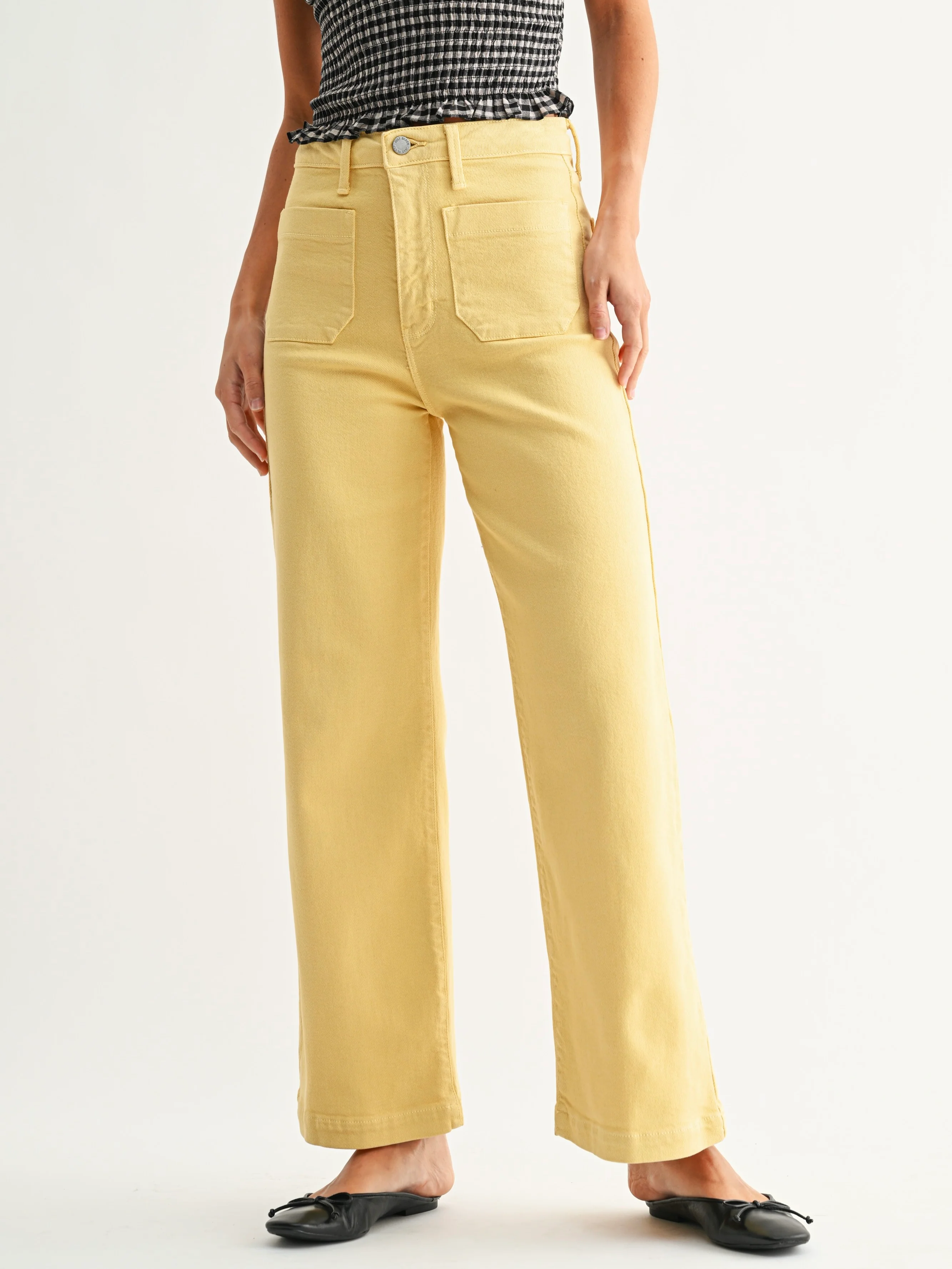 Just Black Denim : Patch Pocket Wide Leg Jean - Image 4