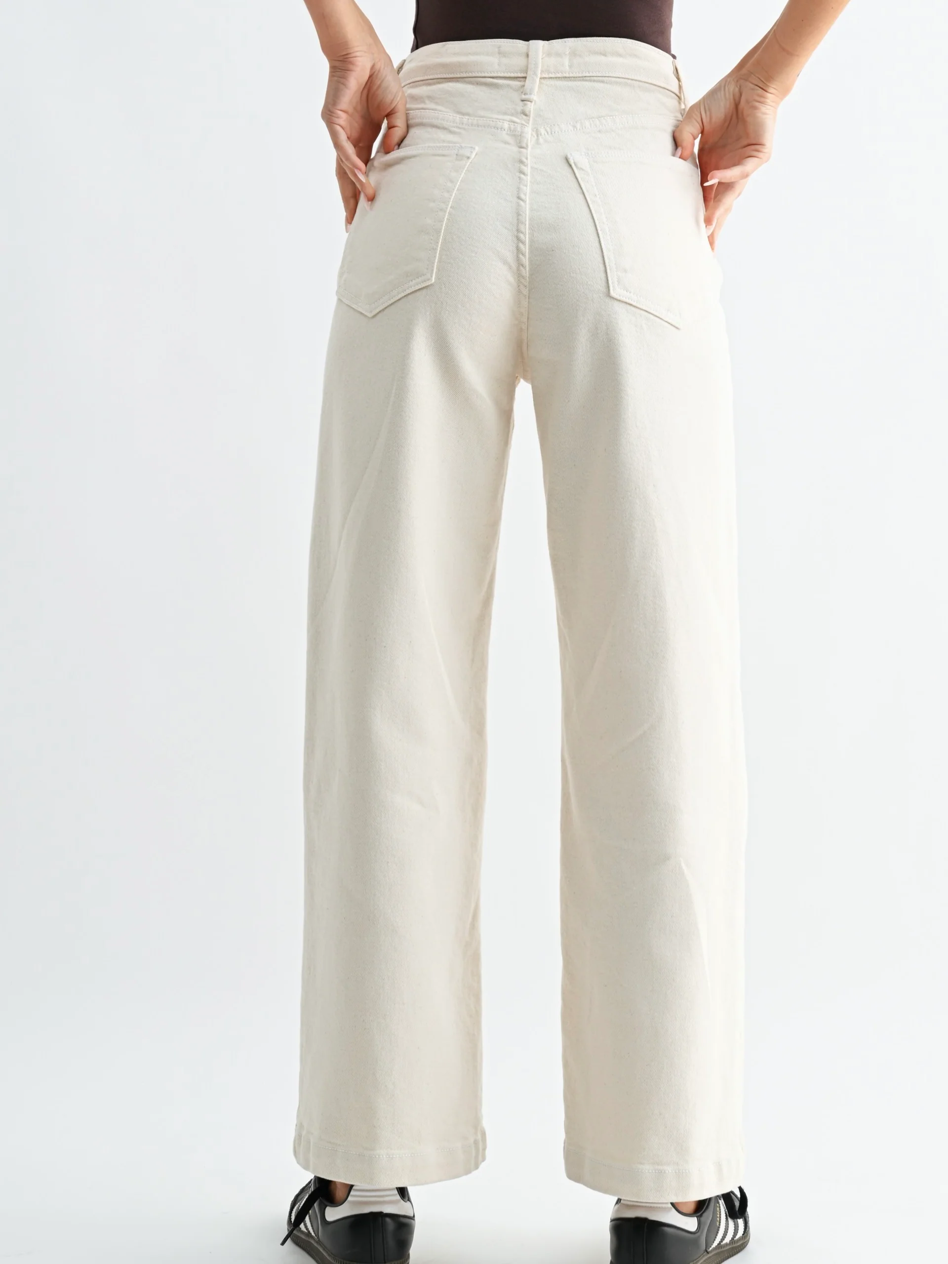 Just Black Denim : Patch Pocket Wide Leg Jean - Image 5