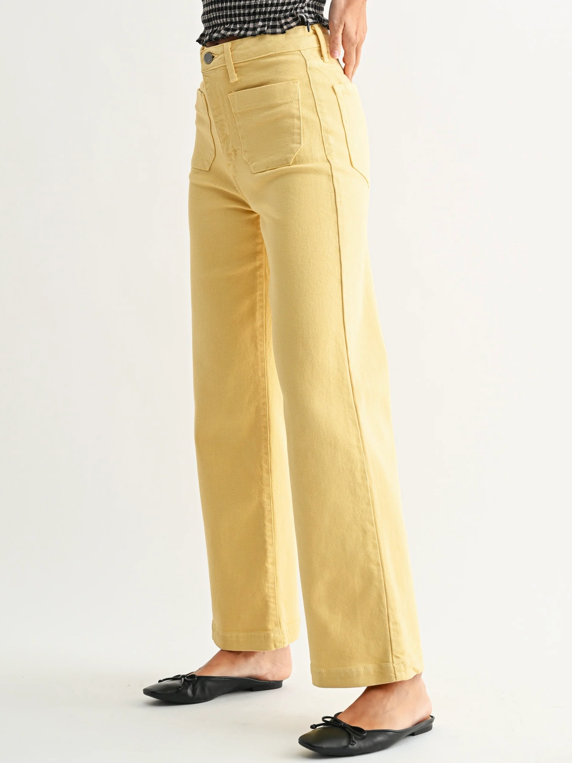 Just Black Denim : Patch Pocket Wide Leg Jean - Image 6