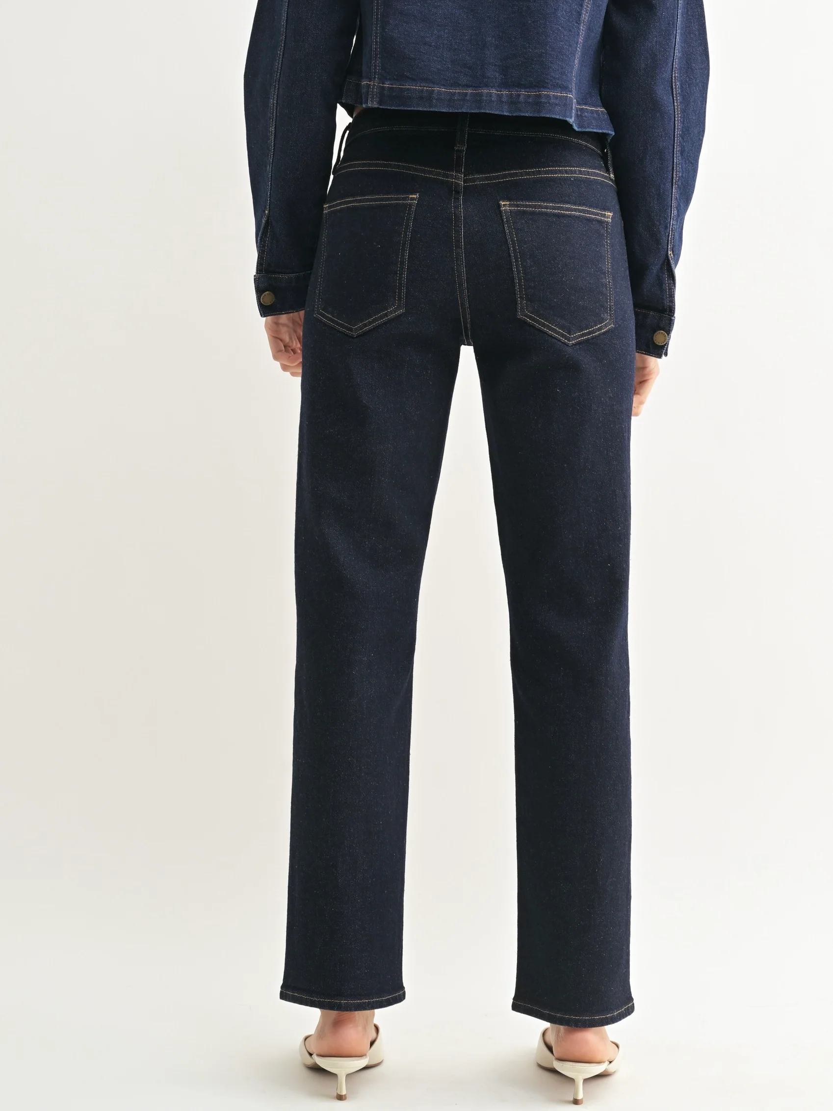 Just Black Denim : Clean Mid Rise Straight - Image 3