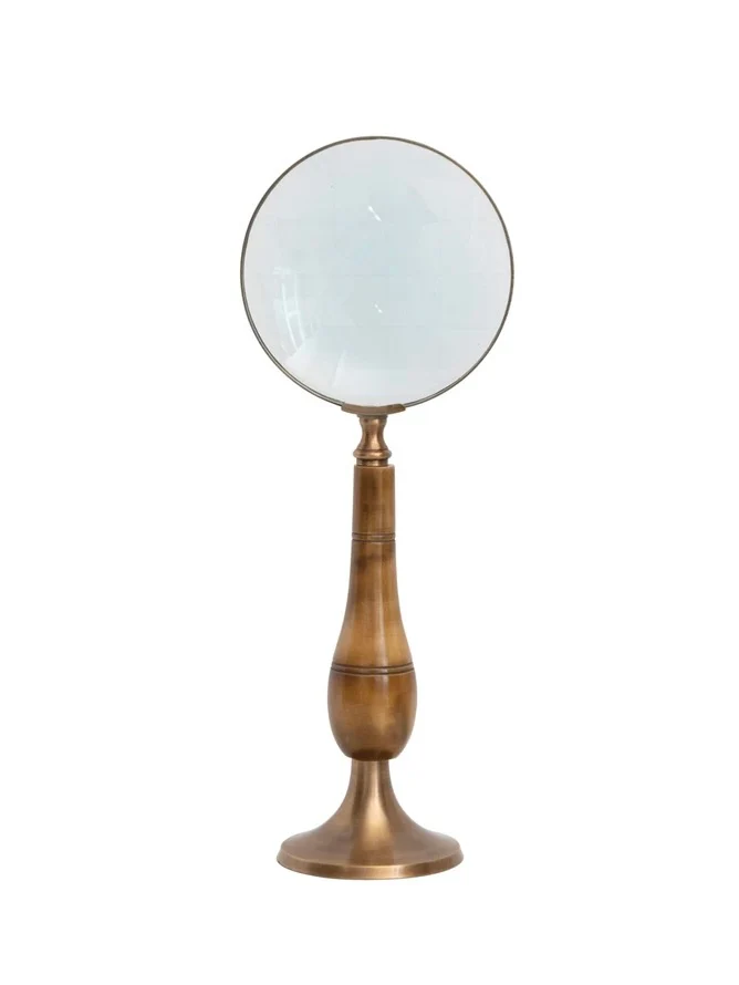 Brass & Bone Magnifying Glass on Stand - Image 2