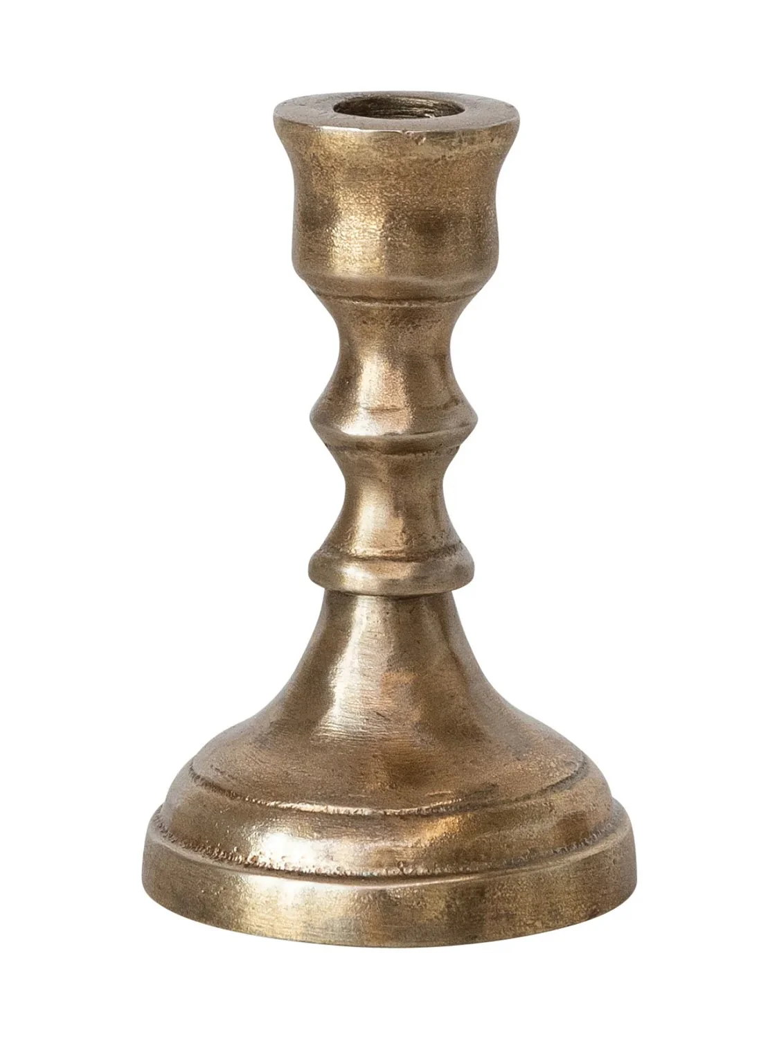 Cast Aluminum Taper Holder - Antique Brass Finish