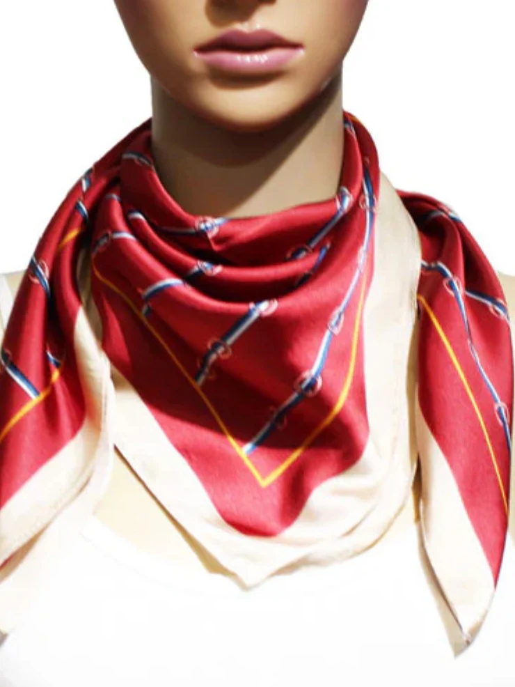 Chain Print Silk Scarf