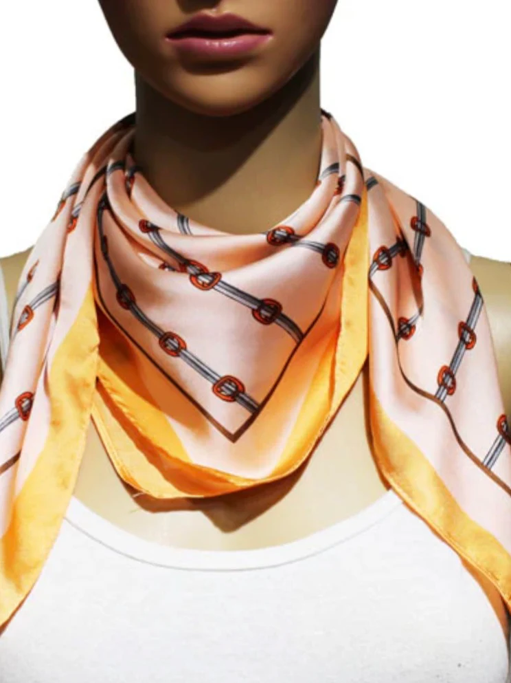 Chain Print Silk Scarf - Image 4