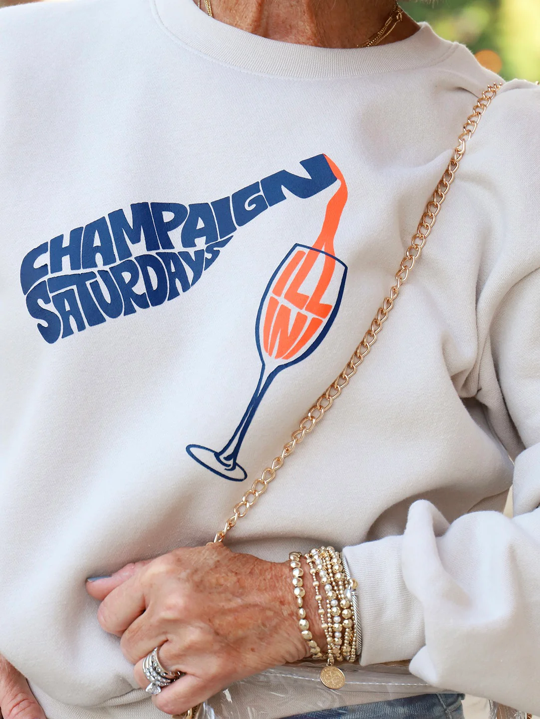 Champaign Saturdays Crop Terry Sweatshirt - Image 3