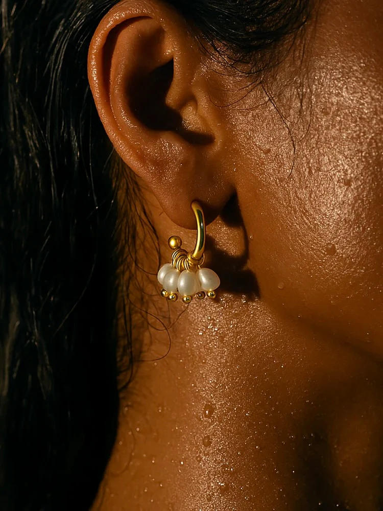Ellie Vail Chara Mini Hoop Pearl Earring