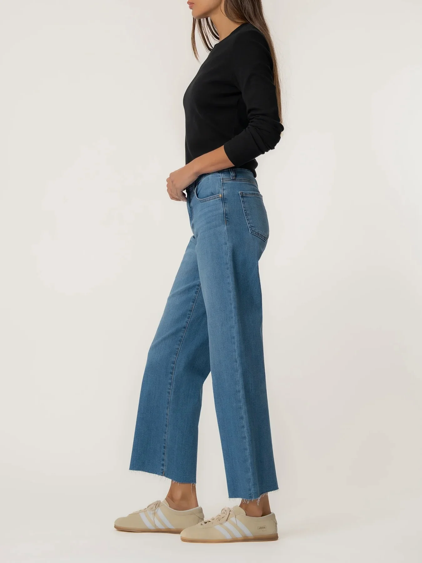Kut Jeans : Charlotte High Rise Wide Leg with Raw Hem - Image 2