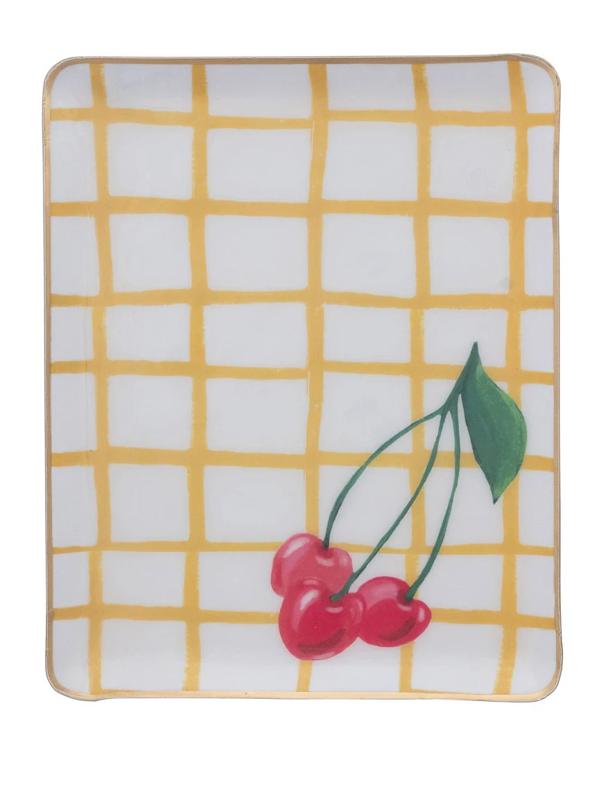 Cherries Enameled Tray