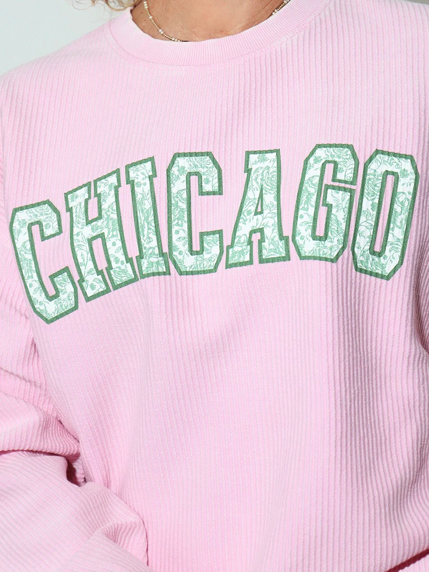 Chicago Shamrock Toile Corded Crew Sweatshirt - Image 3
