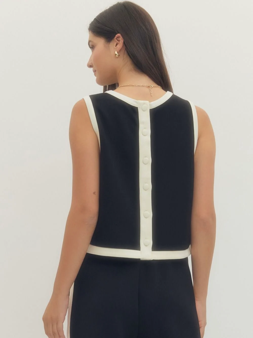 Contrast Binding Button Back Top - Image 5