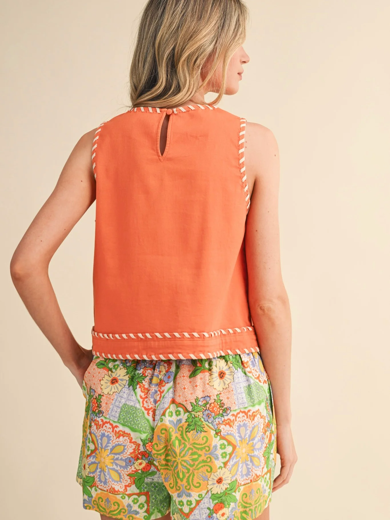Contrast Whipstitch Top - Image 3