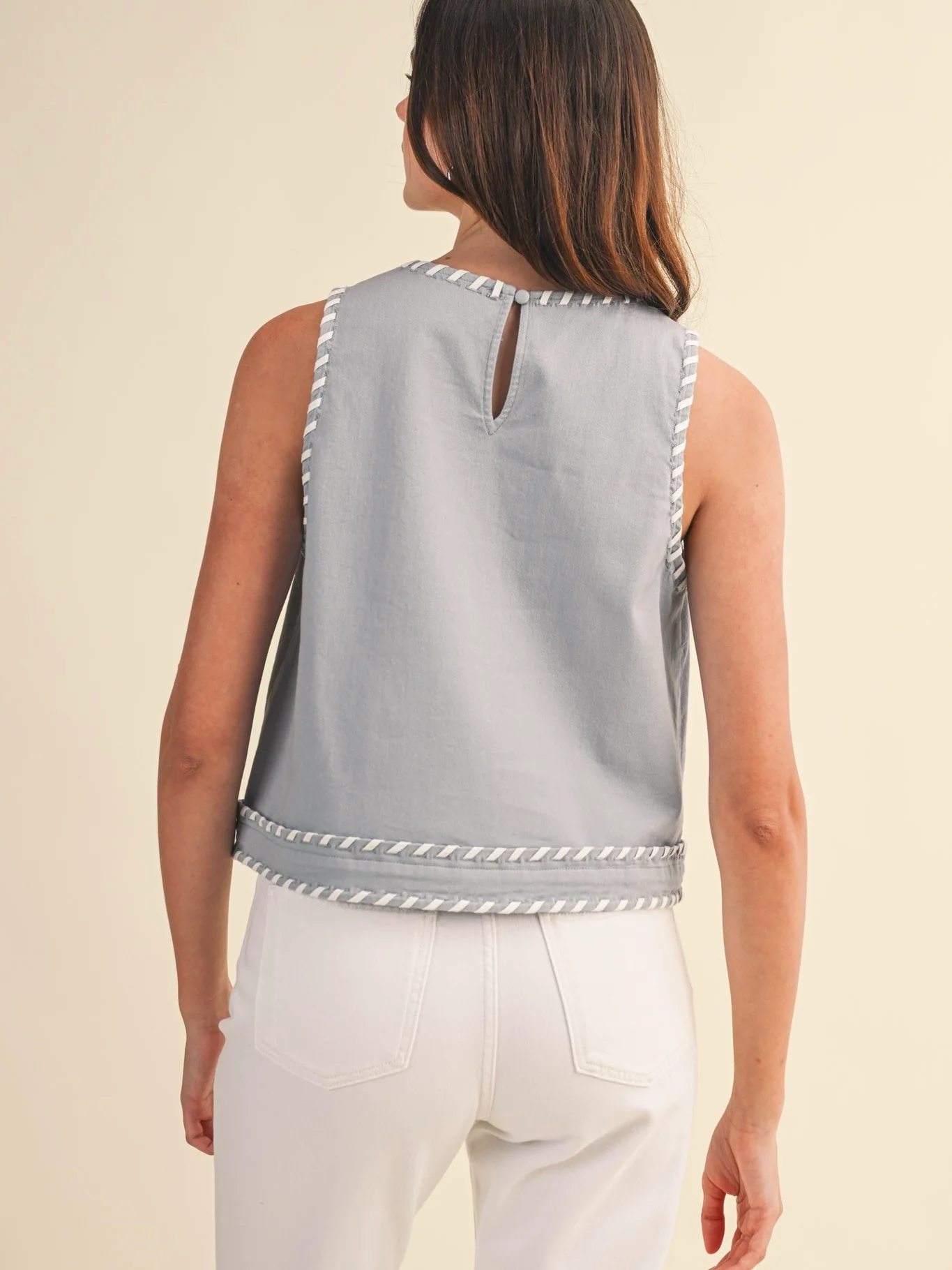 Contrast Whipstitch Top - Image 5