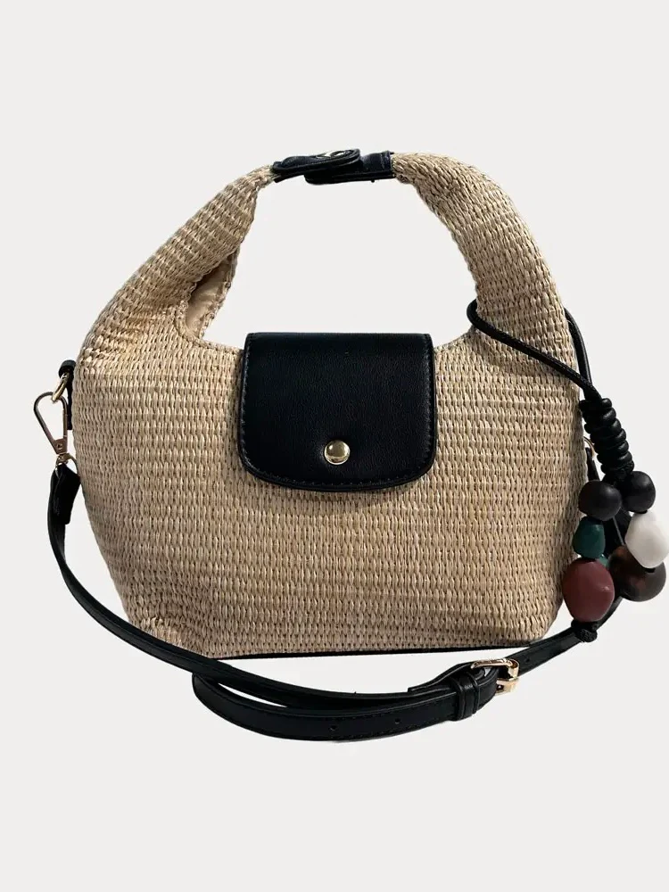 Courtney Raffia Satchel Crossbody - Image 2