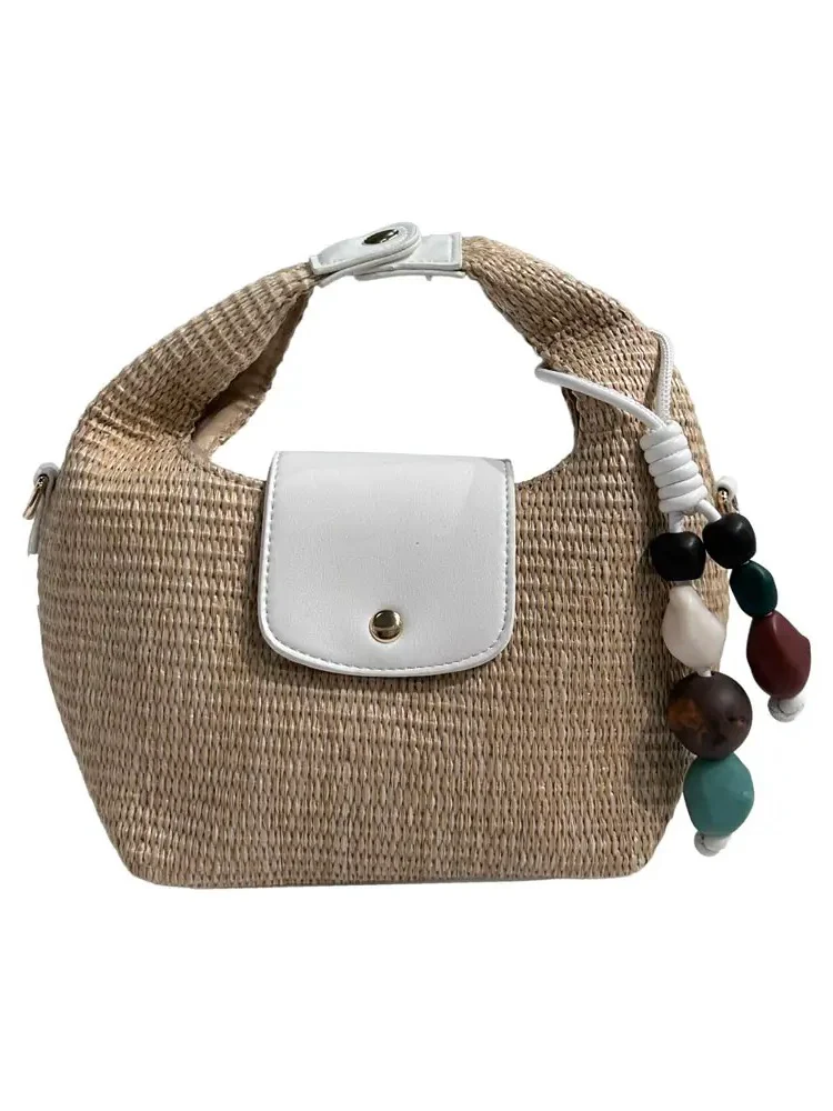 Courtney Raffia Satchel Crossbody - Image 3