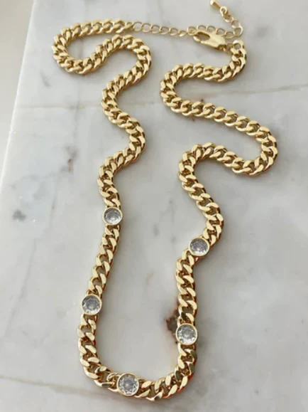 CZ Bezel Necklace
