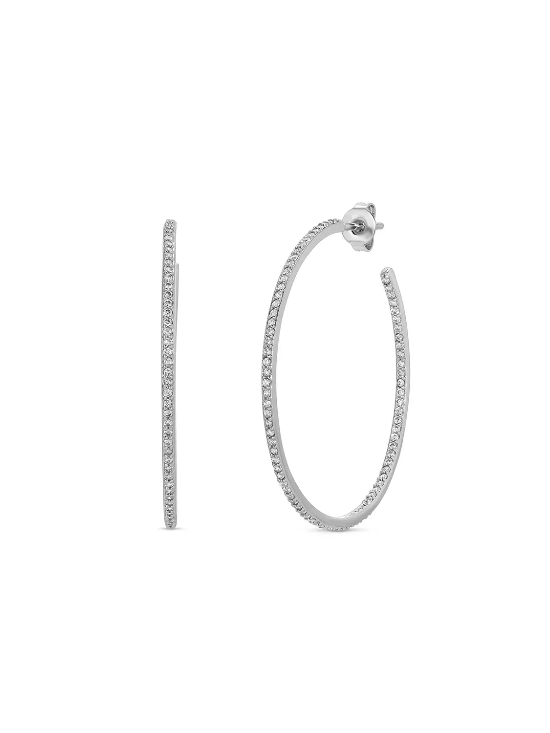 Joy Dravecky CZ Whisper Hoop Earrings