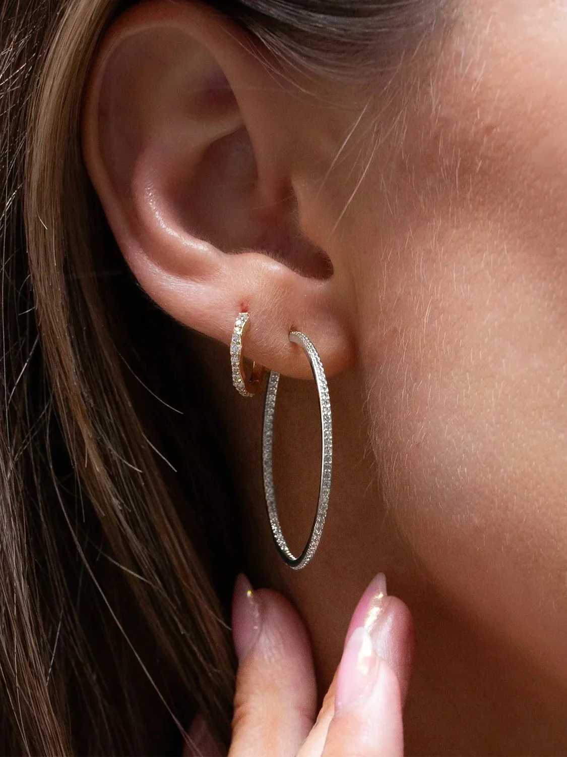 Joy Dravecky CZ Whisper Hoop Earrings - Image 2