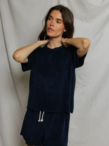 perfectwhitetee Donna Loop Terry Crew Tee - Image 2