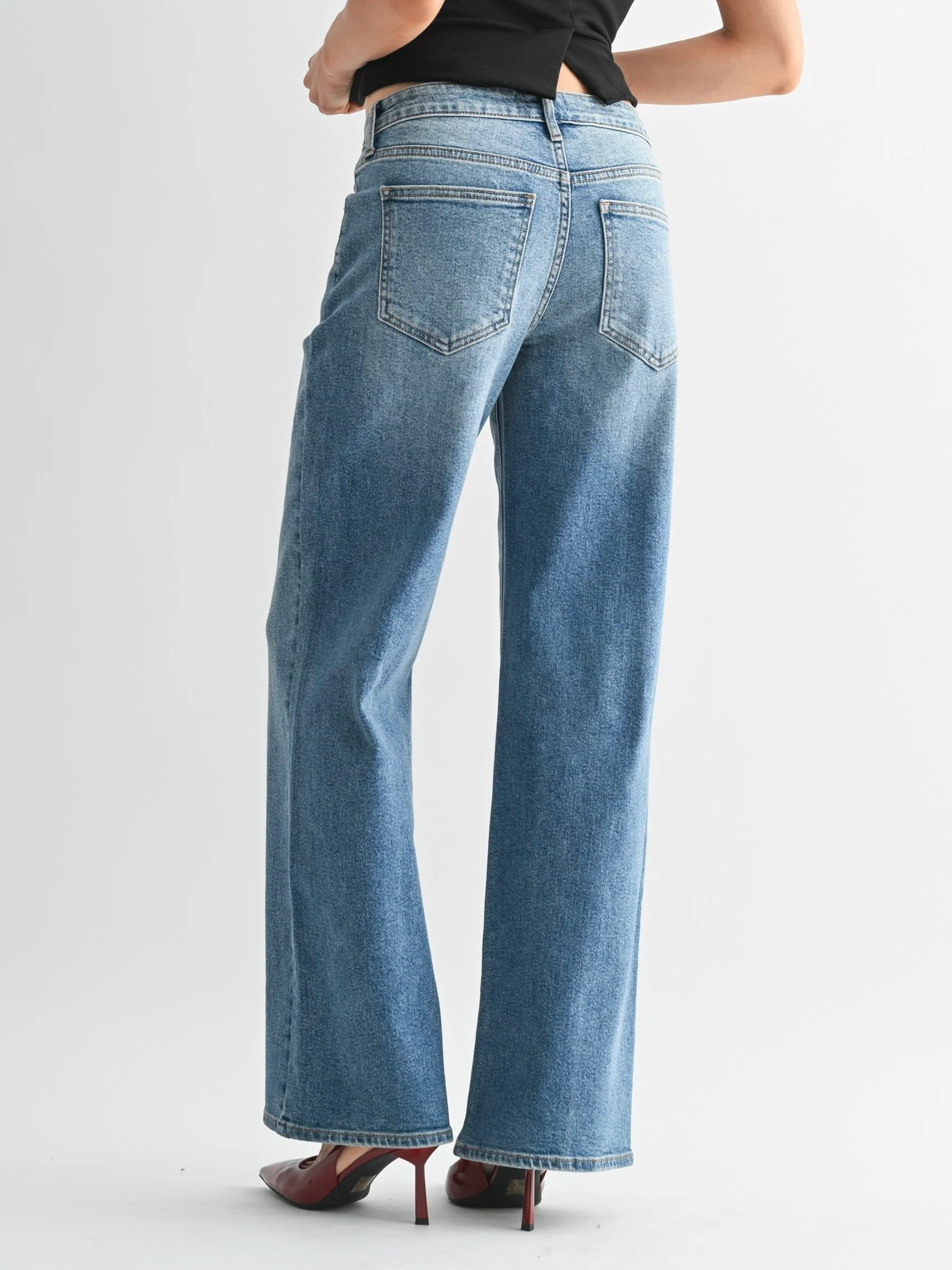 Just Black Denim : High Rise Full Length Straight - Image 4