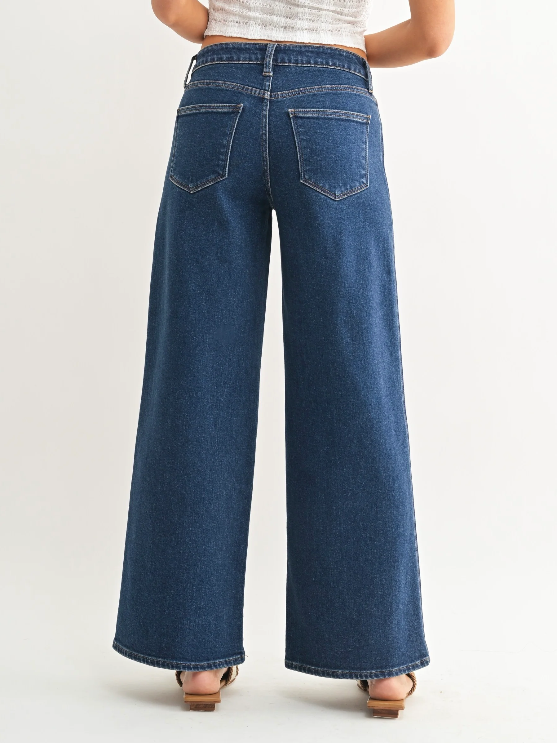 Just Black Denim : Seamed Wide Leg - Image 3