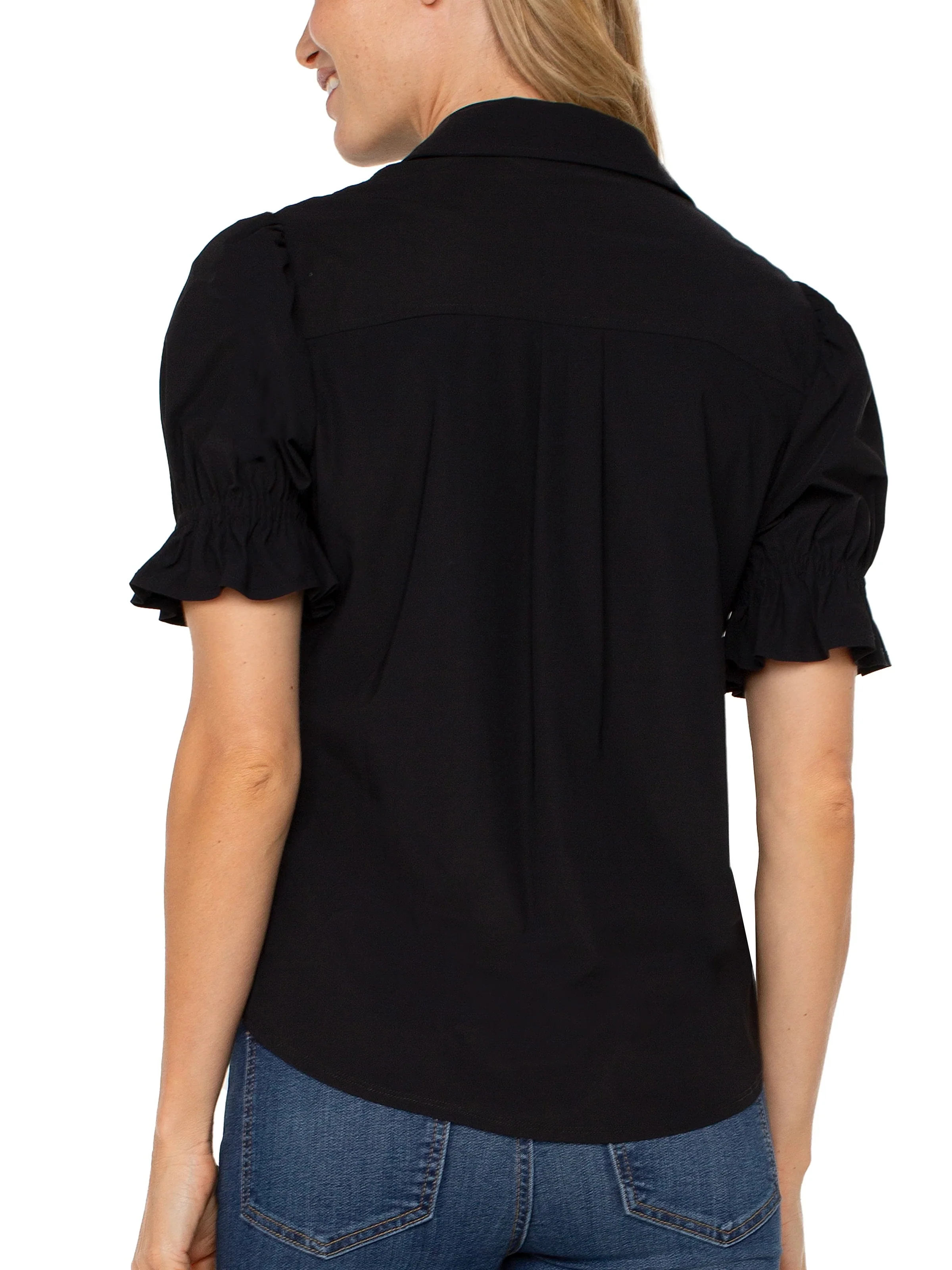 Liverpool Elbow Puff Sleeve Snap Front Shirt - Image 4