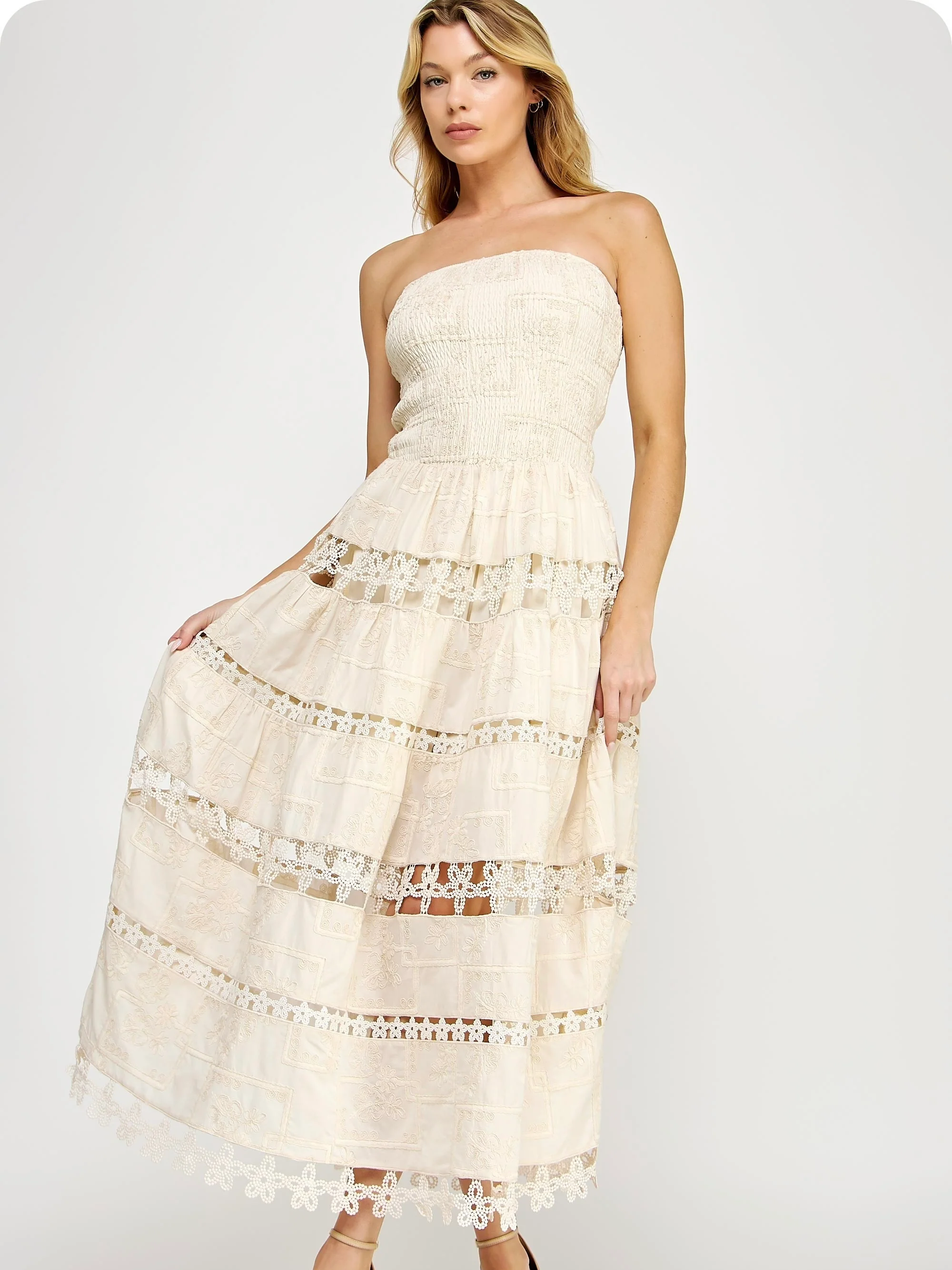 Nellie Lace Tube Dress