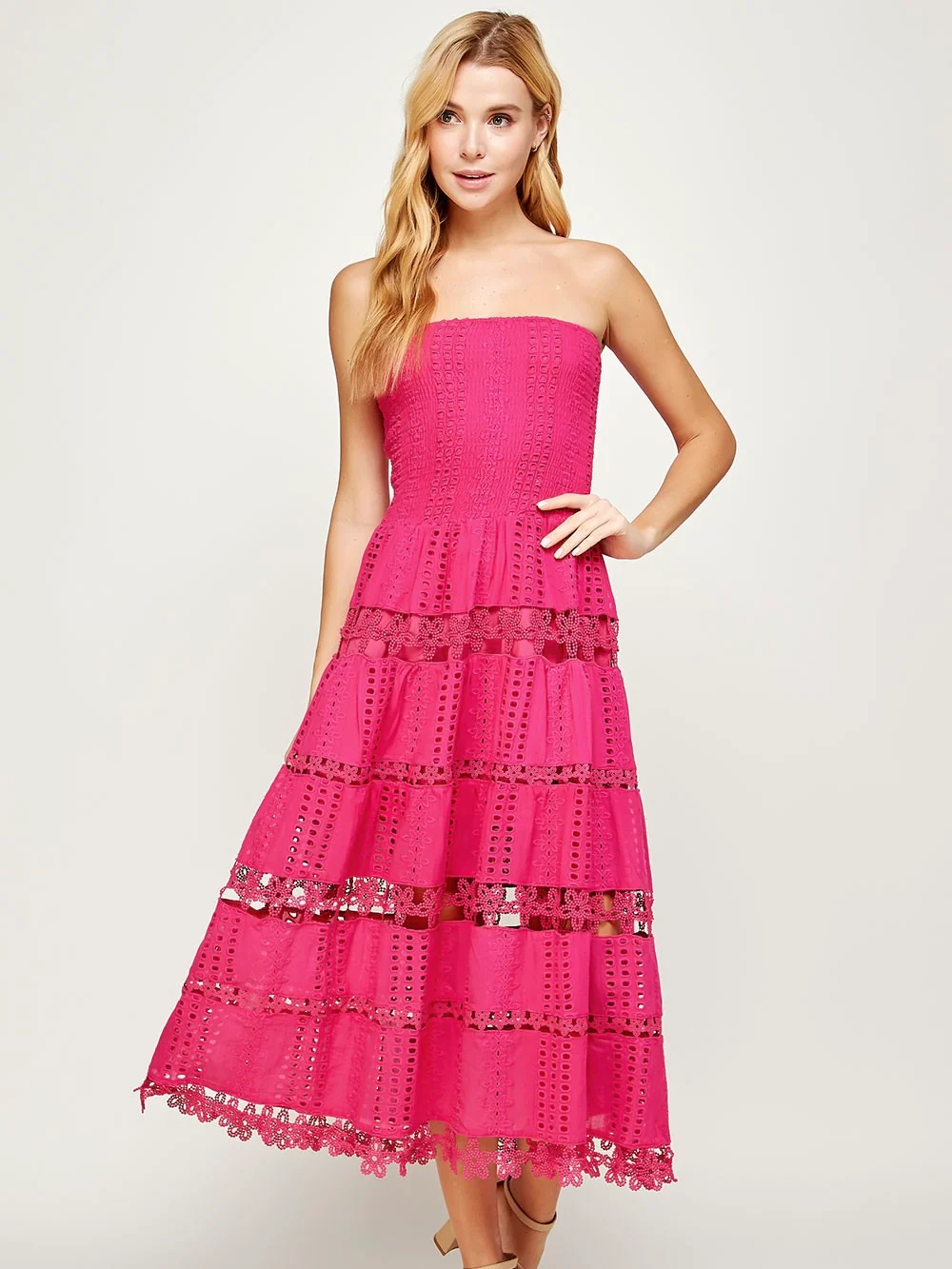 Eyelet Lace Tube Dress - Image 3