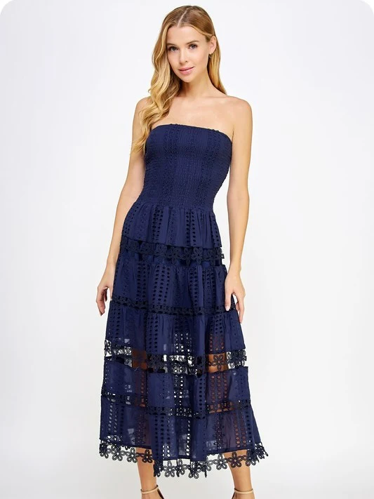 Eyelet Lace Tube Dress - Image 4