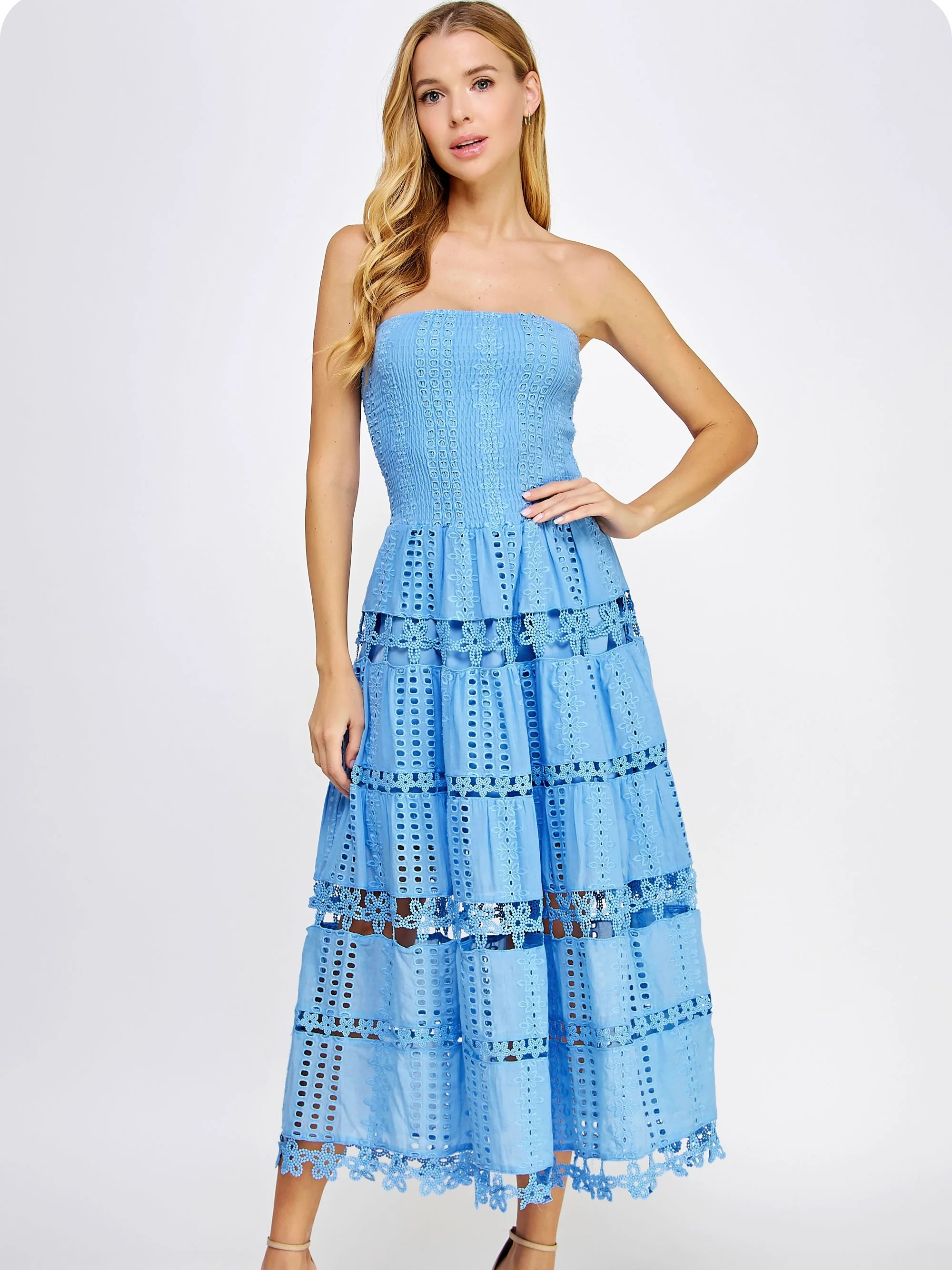 Eyelet Lace Tube Dress - Image 5