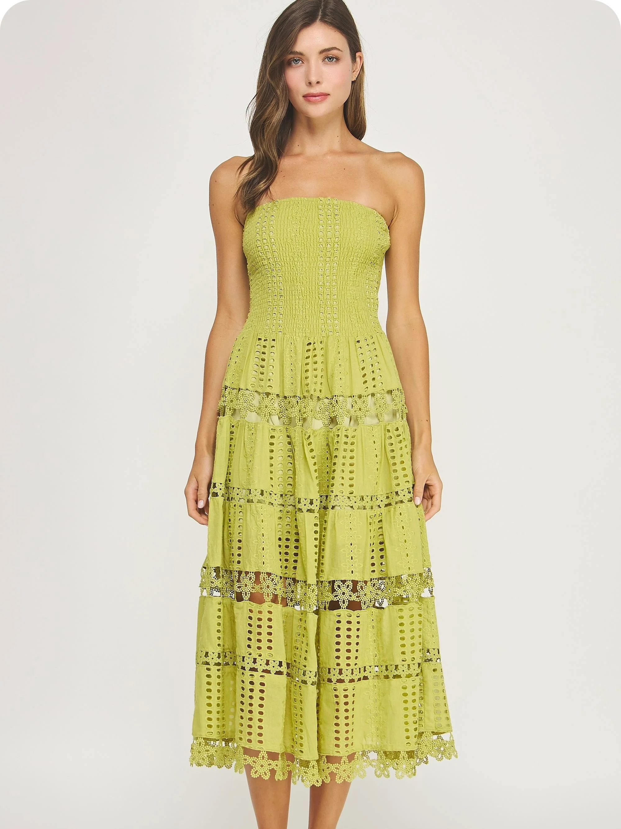 Eyelet Lace Tube Dress - Image 6
