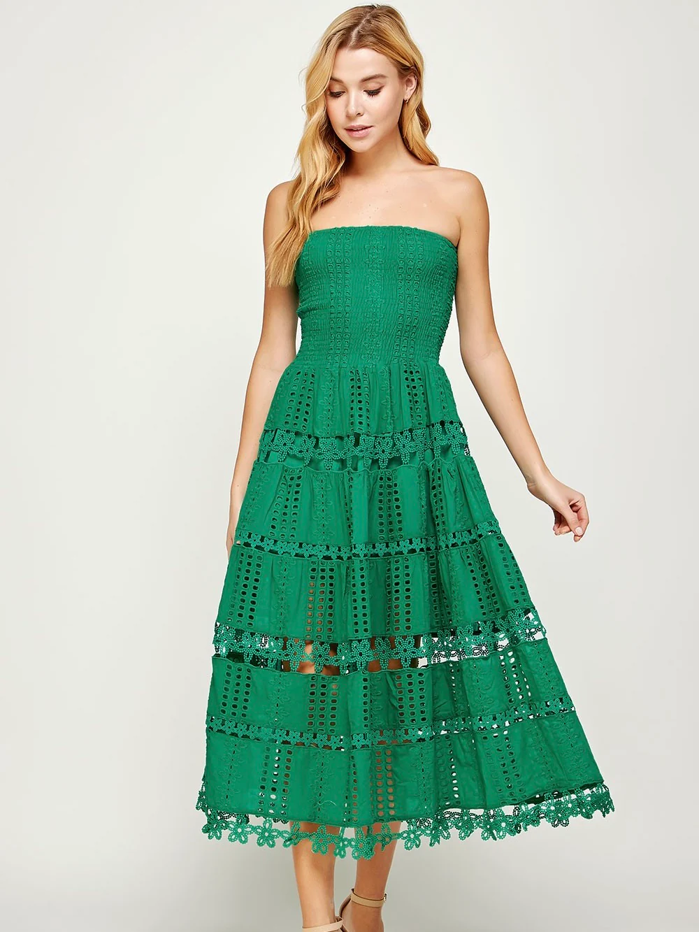 Eyelet Lace Tube Dress - Image 8