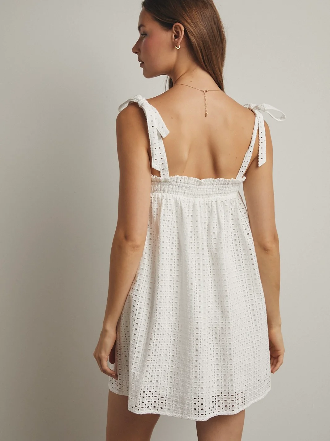 Eyelet Mini Dress - Image 3