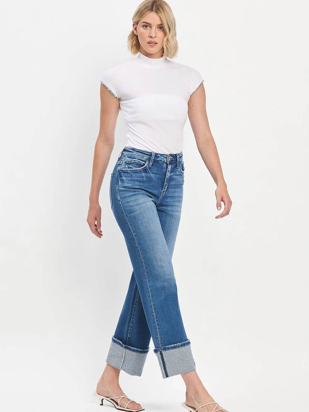 Flying Monkey : 90's Vintage Flare Cuff Jean - Image 3