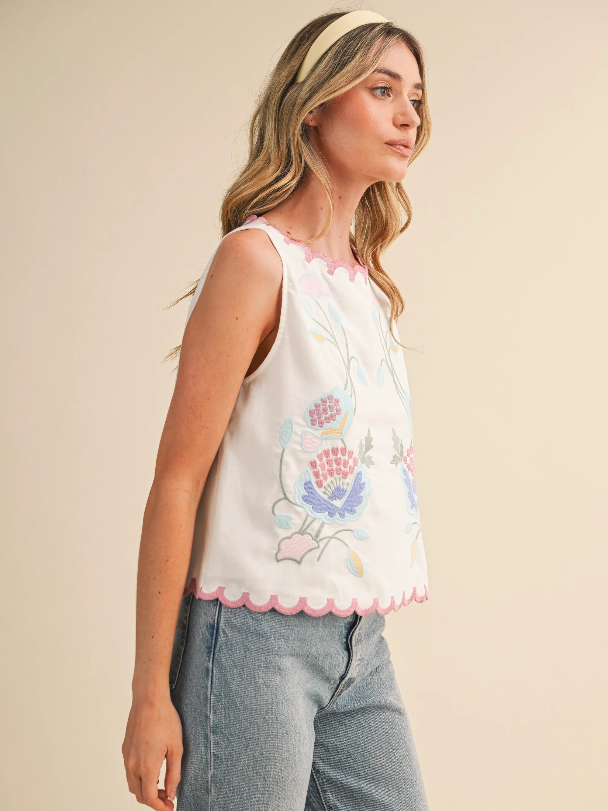 Floral Scallop Tank - Image 2