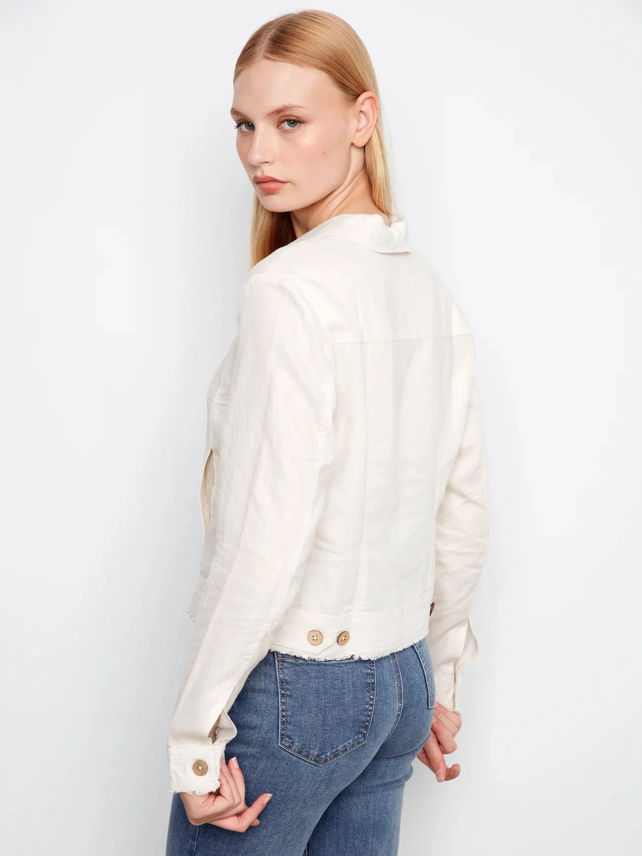 Foil Print Linen Jacket - Image 3