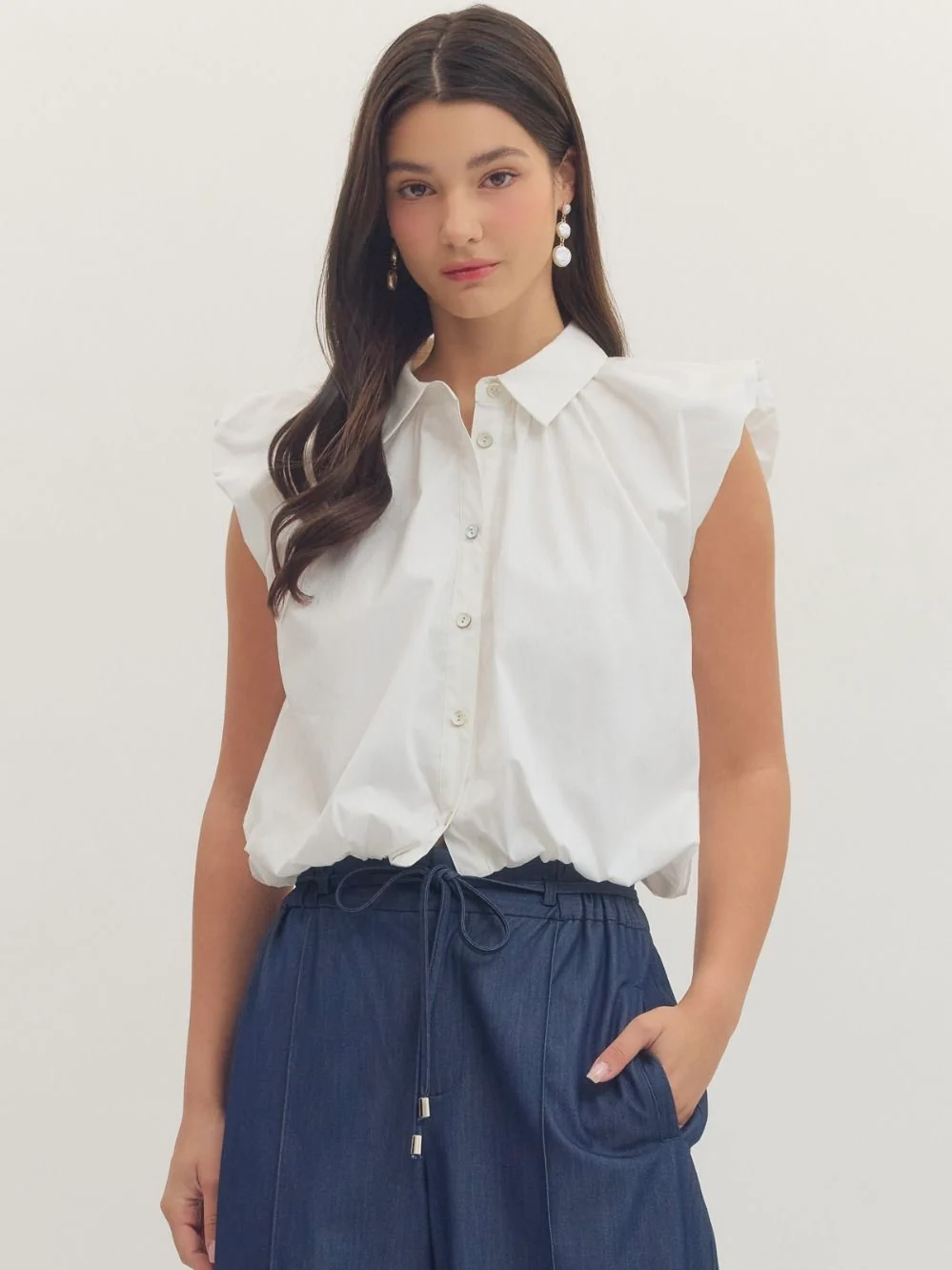 Gaberdine Top