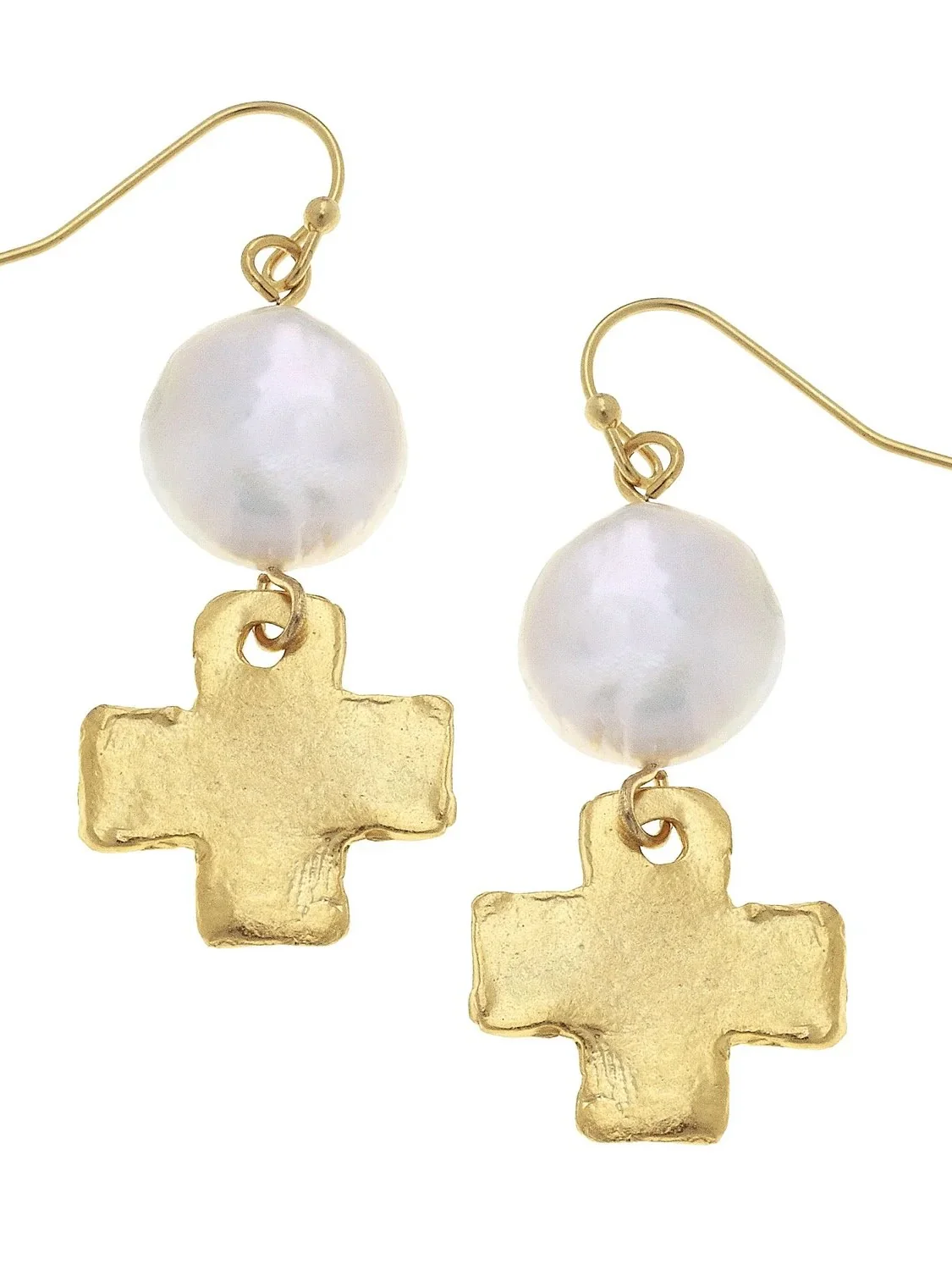 Susan Shaw Gold with Freshwater Pearl Earrings - Image 2