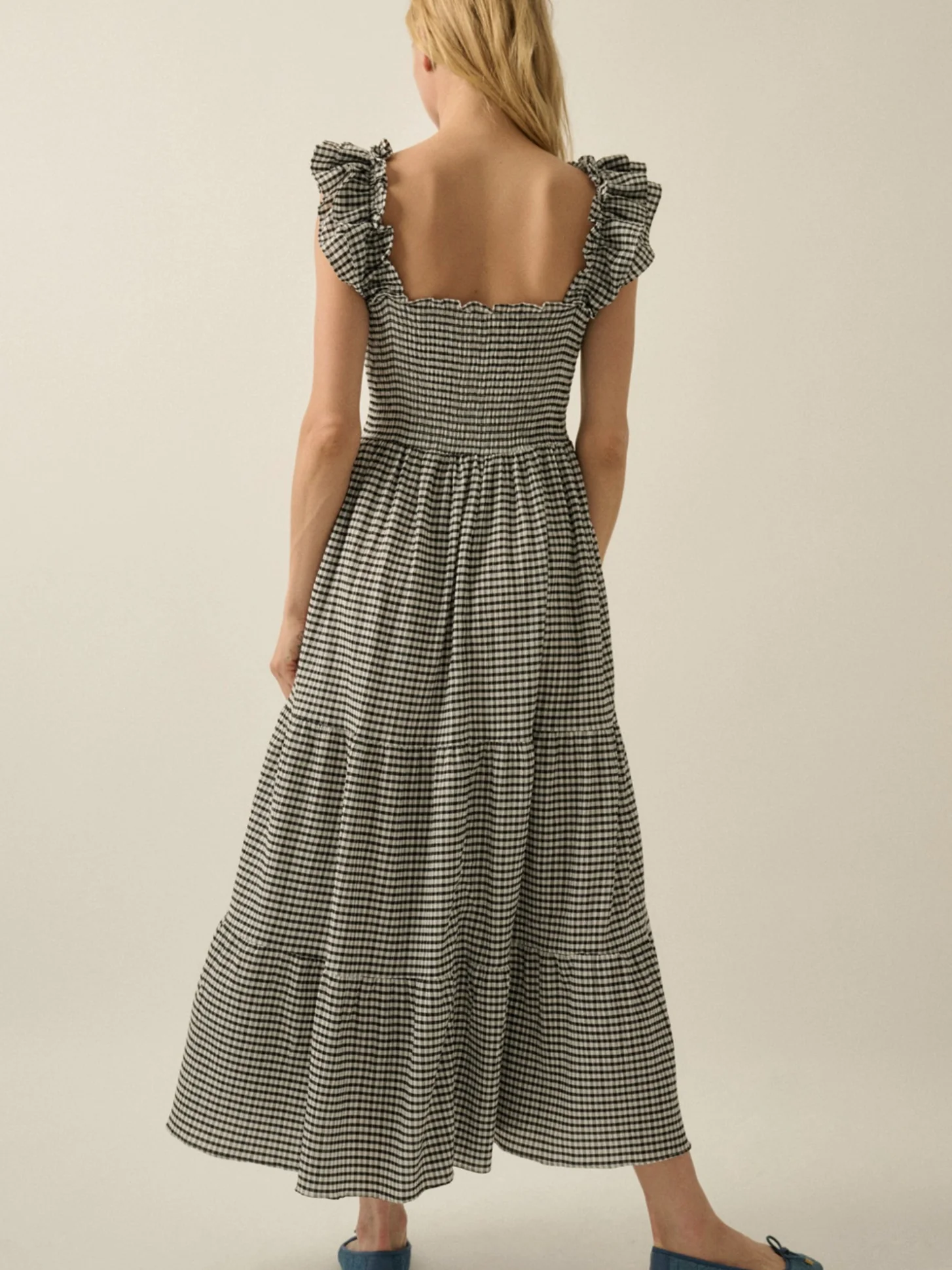 Greta Gingham Midi Dress - Image 4