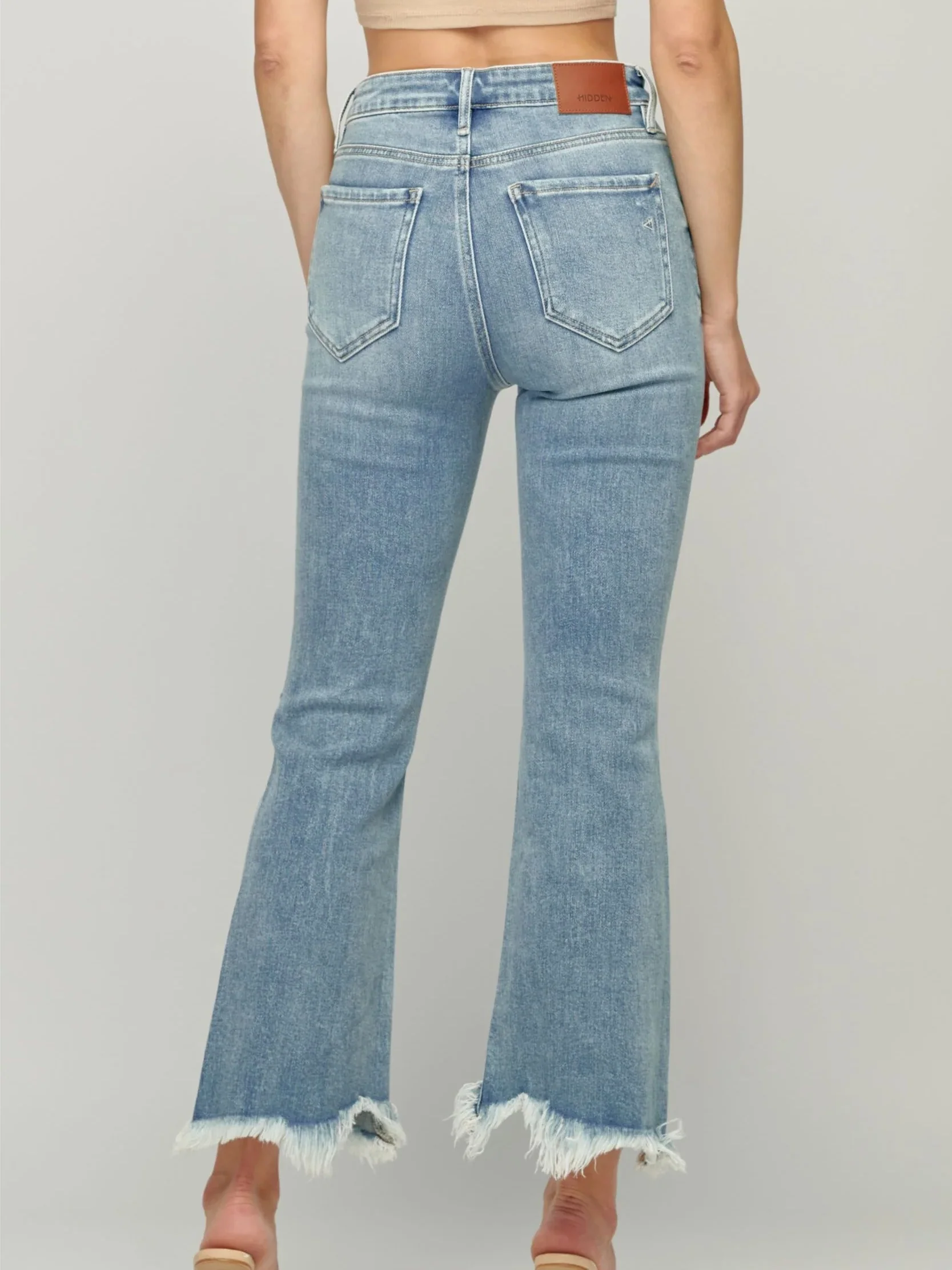 Happi Jeans : High Waist Super Fray Crop Flare - Image 3
