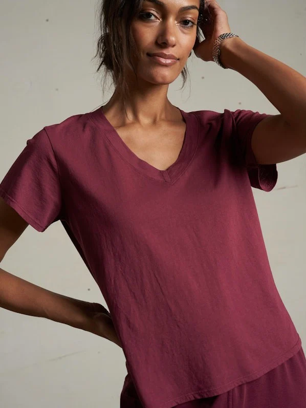 perfectwhitetee Hendrix Cotton Short Sleeve Boxy V-Neck Tee - Image 4