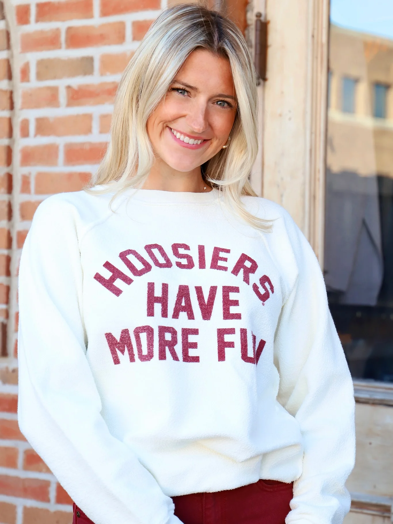 Hoosiers Have More Fun Reverse Terry Slub Crewneck - Image 4