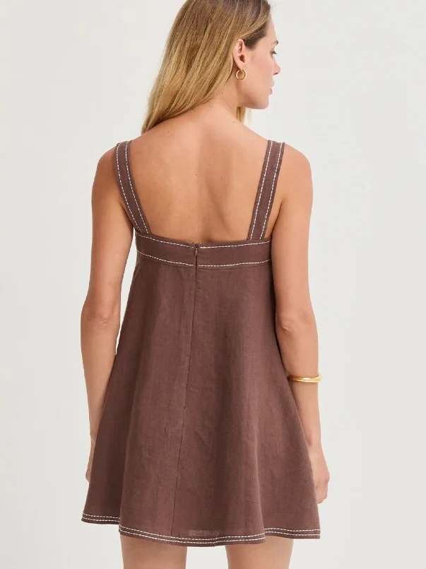 Jael Linen Mini Dress - Image 3